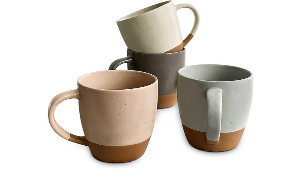 set of four latte mugs