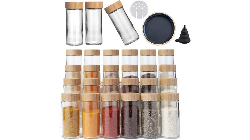 set of glass spice jars