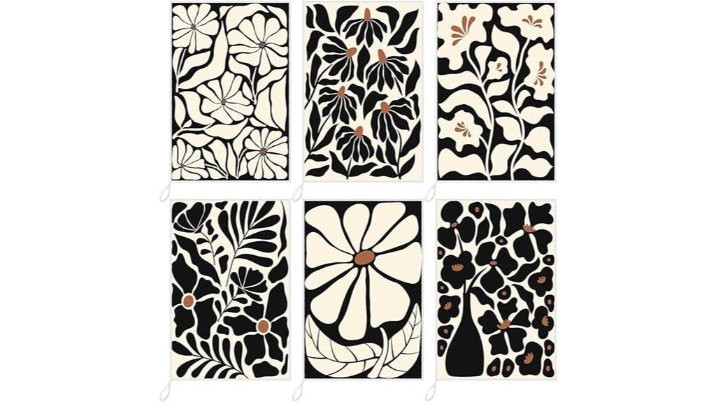 set of six vintage towels