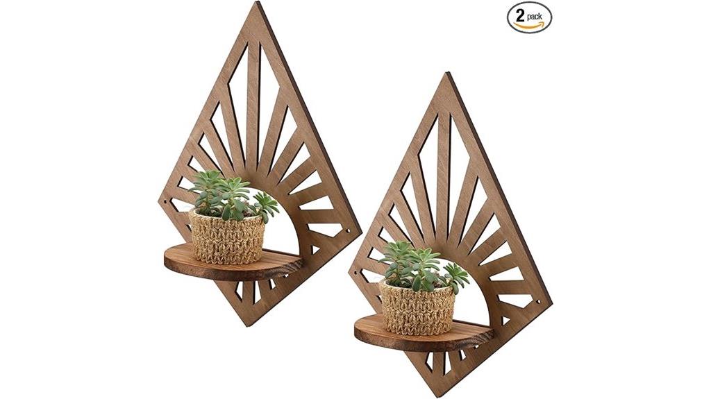 set of two boho shelves