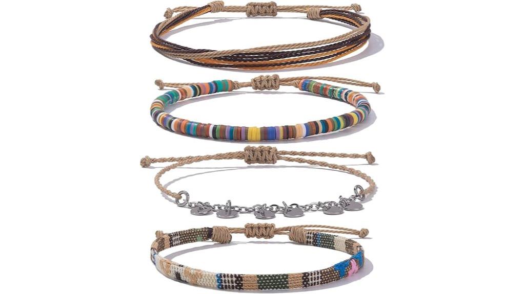 shiny waterproof beaded anklets