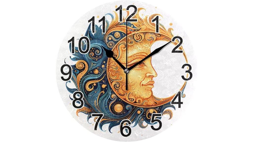 silent sun moon clock