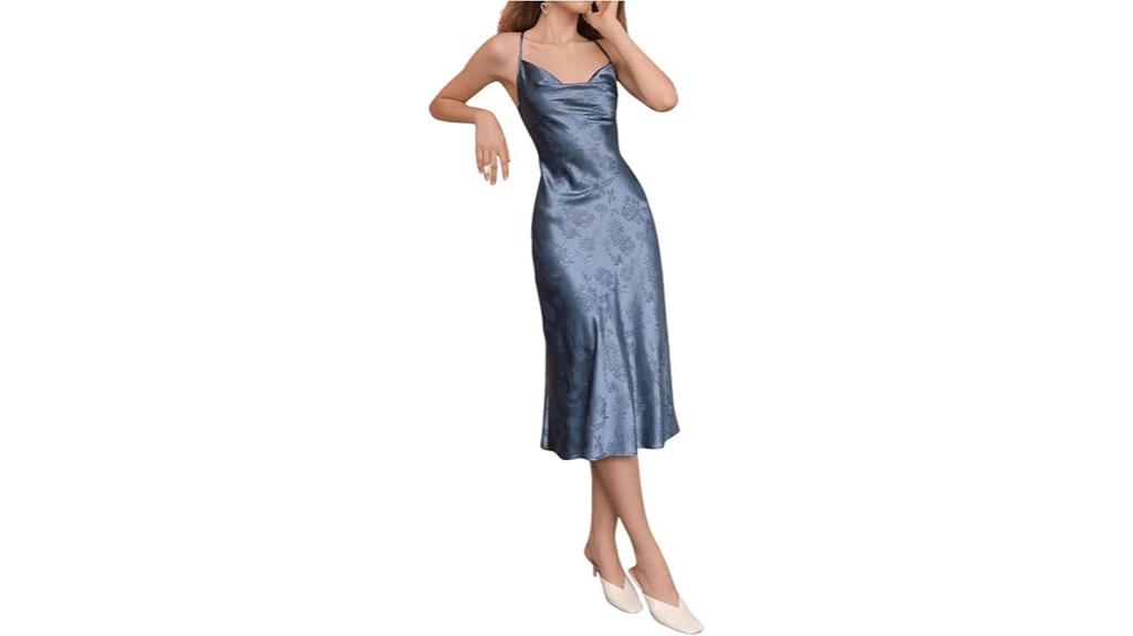 silky satin cowl dress