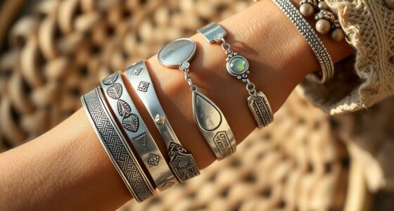 silver boho cuff bracelets