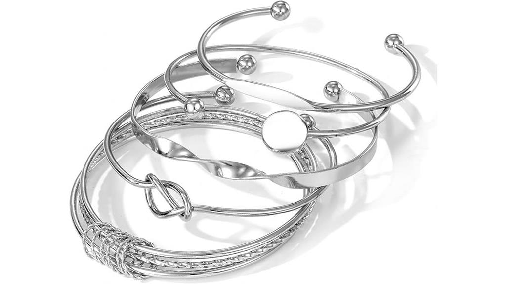 silver plated multi layer bracelet