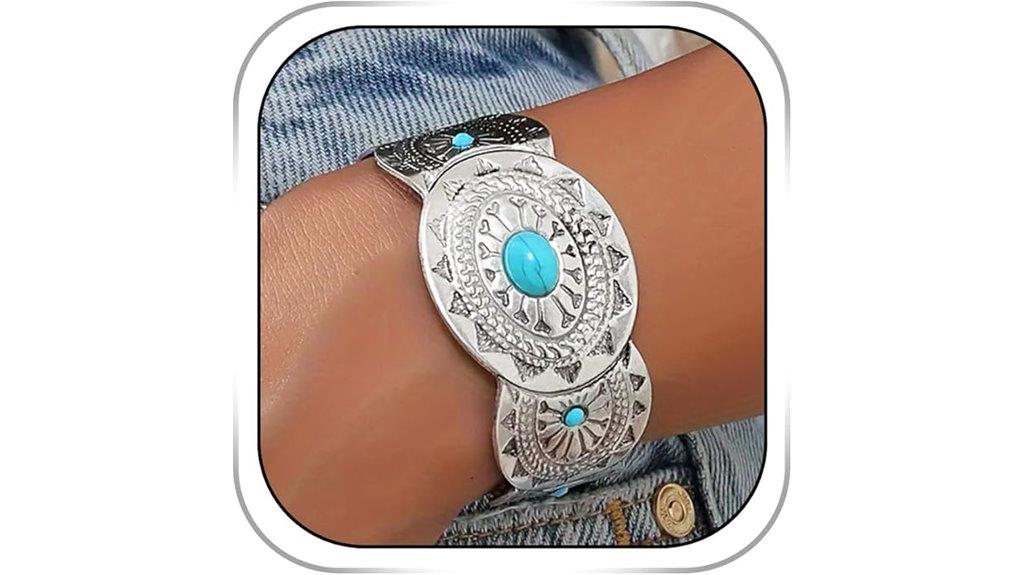 silver turquoise cuff