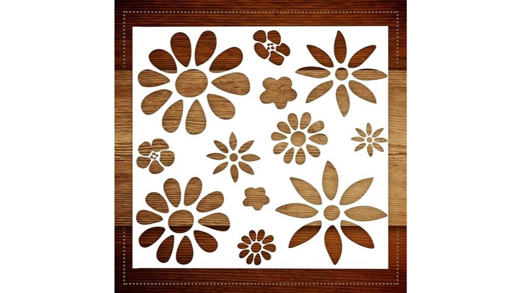 small floral stencil template