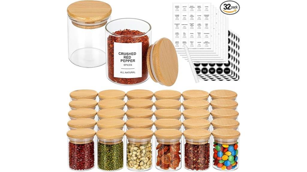 small glass spice jars