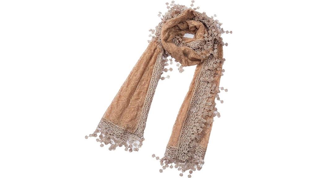 soft leaf lace scarf