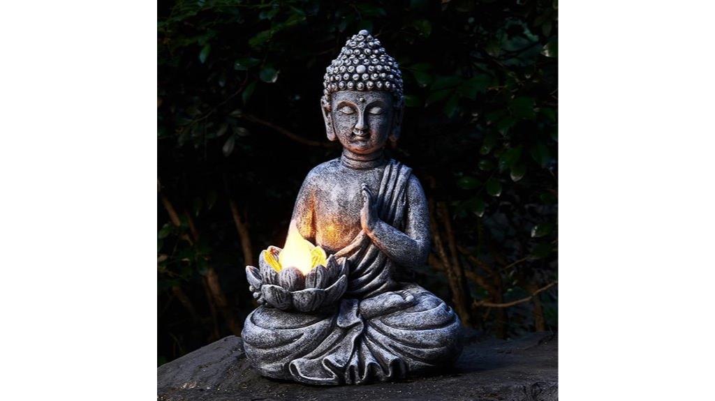 solar buddha with led