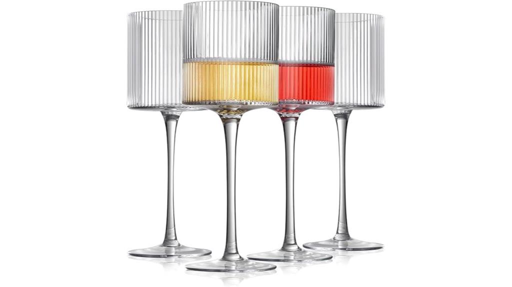 square ribbed modern glasses