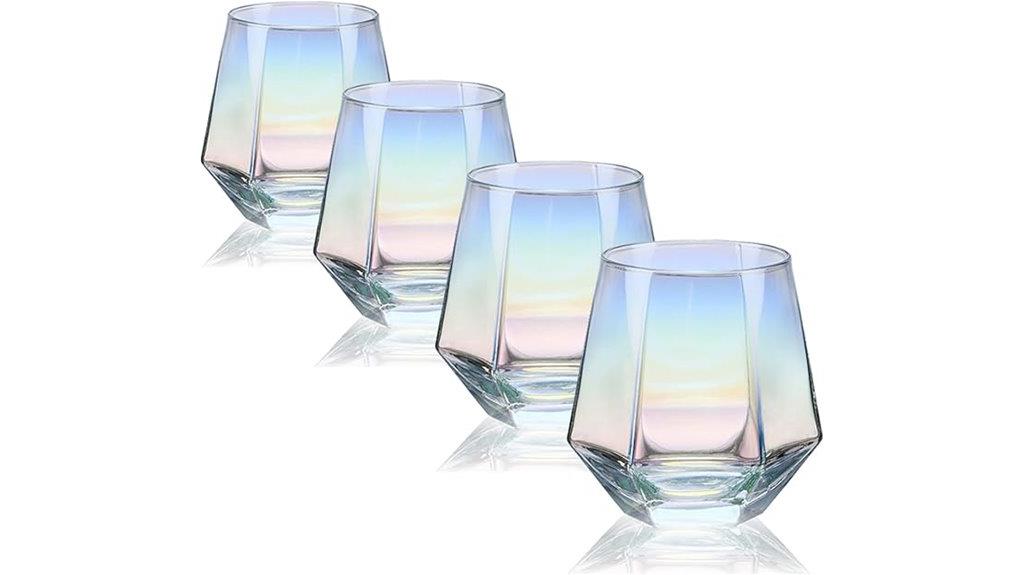 stemless wine glass set