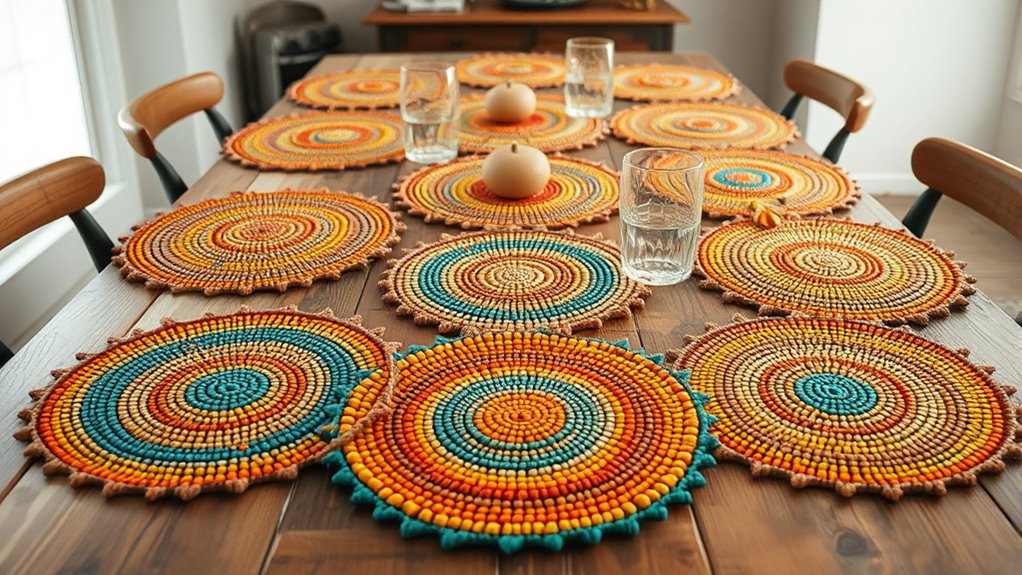 stylish boho beaded placemats