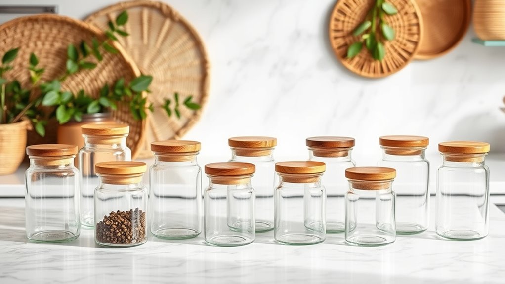 stylish boho glass spice jars