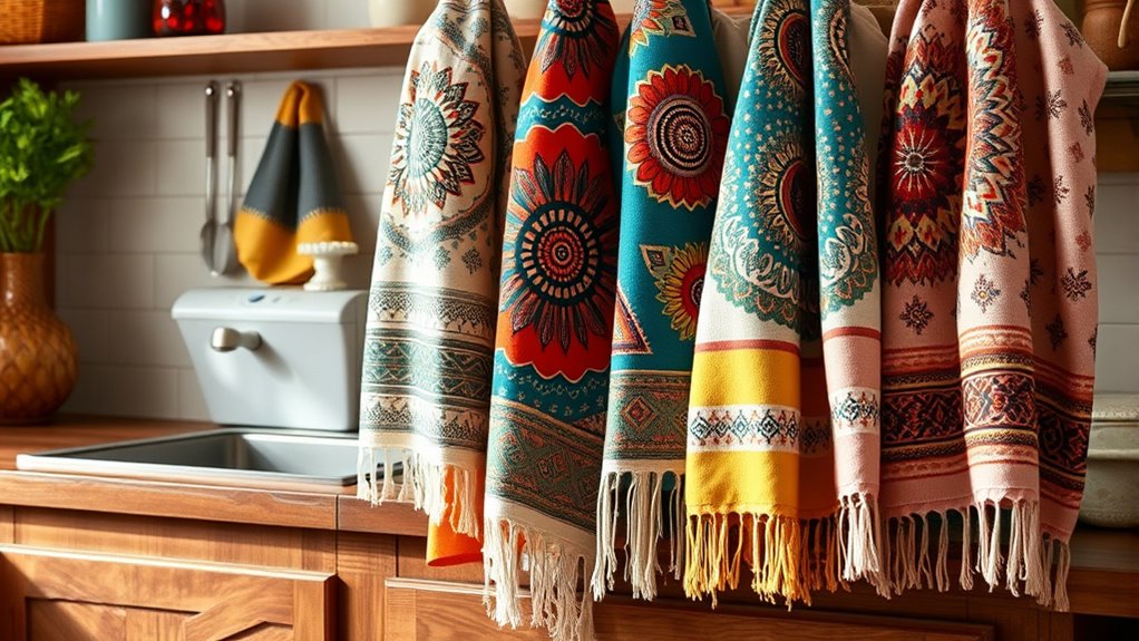 stylish boho kitchen towels