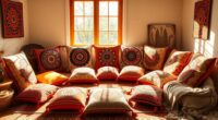 stylish boho meditation cushions