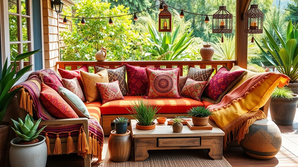 stylish boho patio cushions