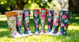 stylish floral boho rain boots