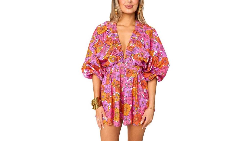 summer long puff romper