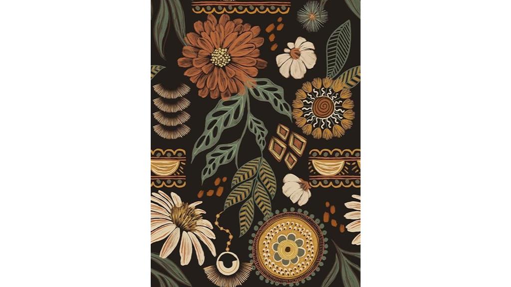 sun floral boho wallpaper