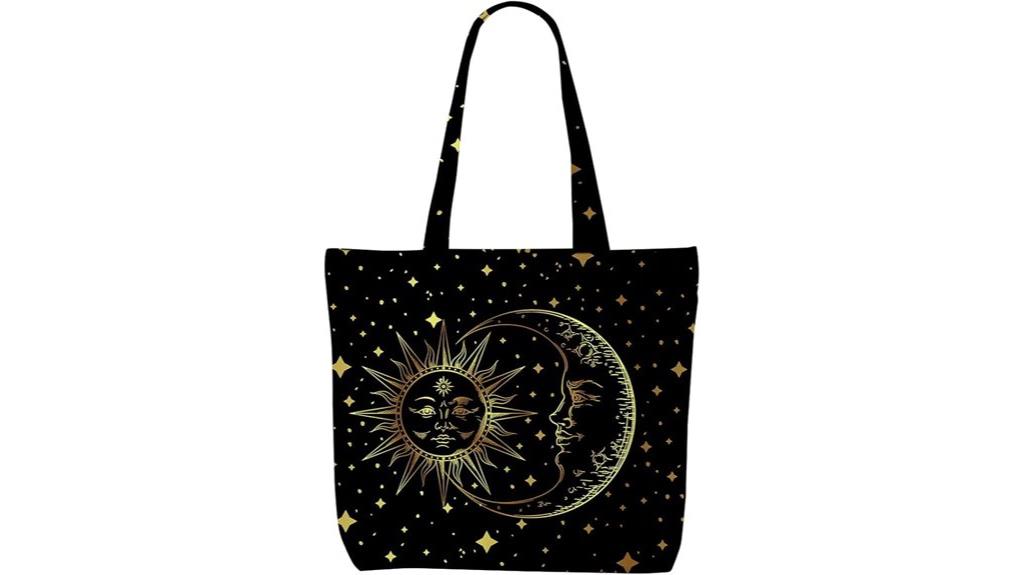 sun moon canvas tote