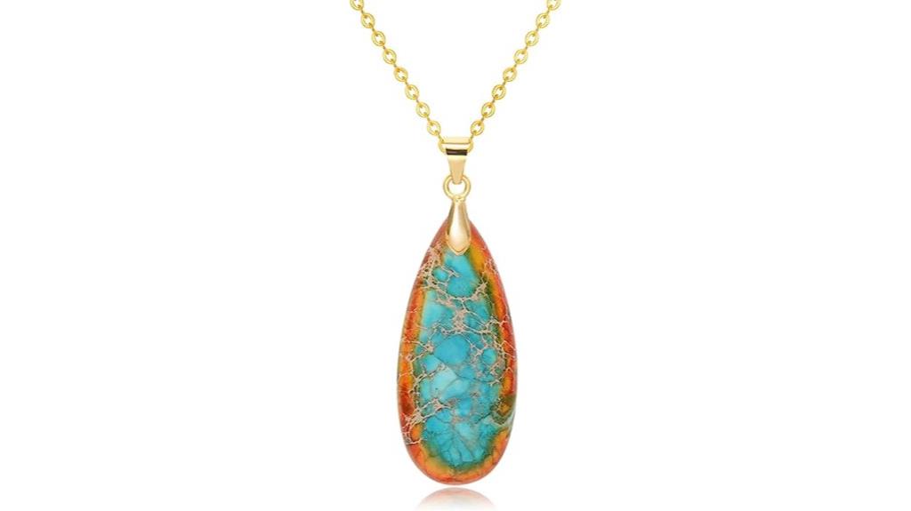 teardrop gemstone necklace