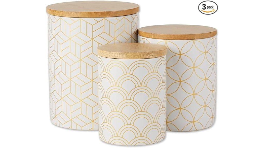 three piece ceramic canisters