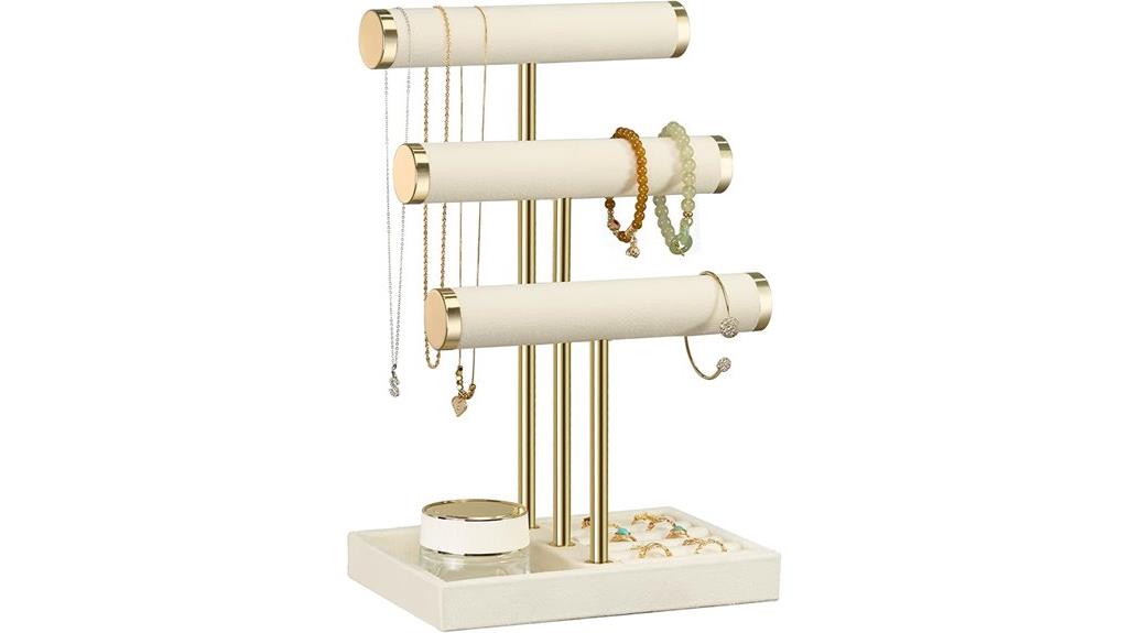 three tier velvet jewelry stand