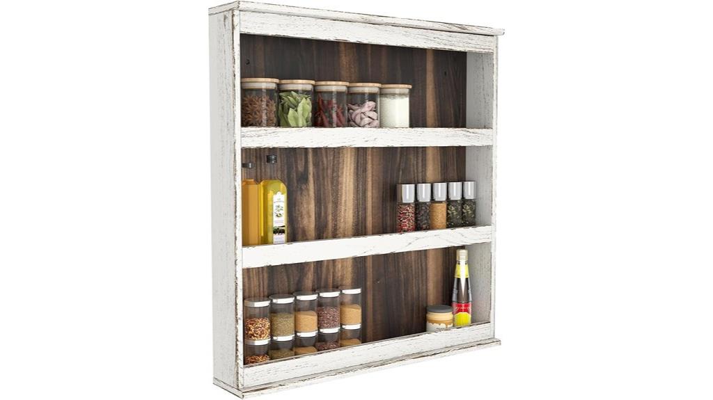 three tier wall mounted spice rack