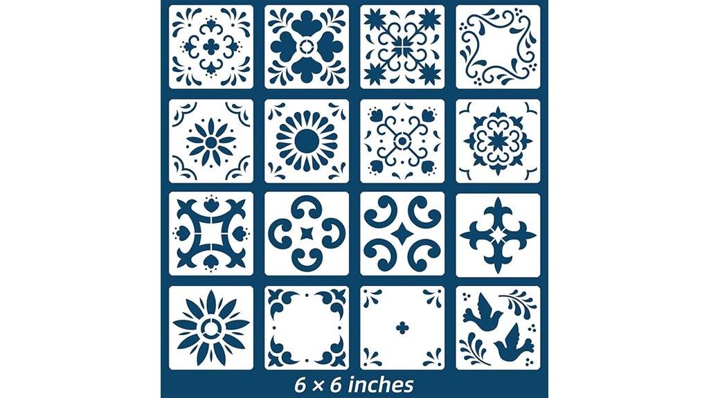tile stencil set 16 pieces