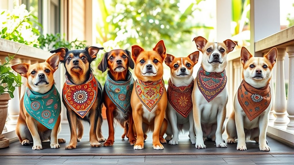 trendy comfortable boho pet bandanas