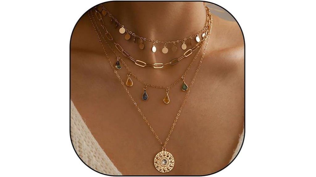 trendy gold pendant necklaces