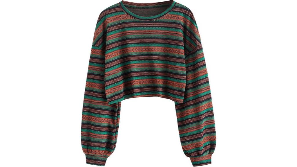 tribal cropped knit sweater