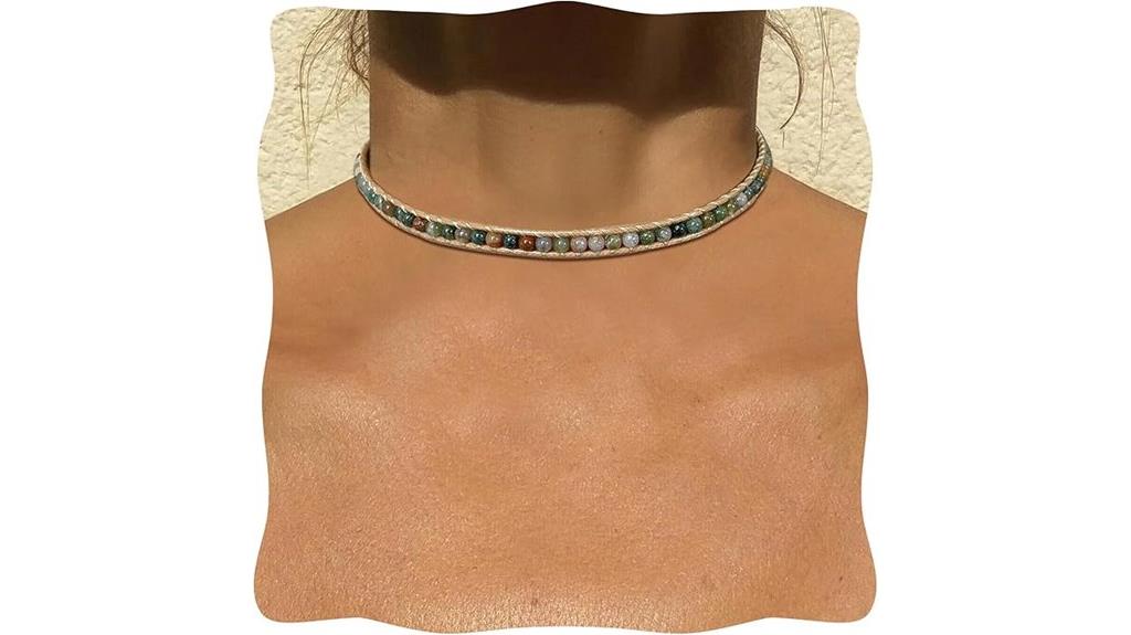 turquoise beaded adjustable necklace