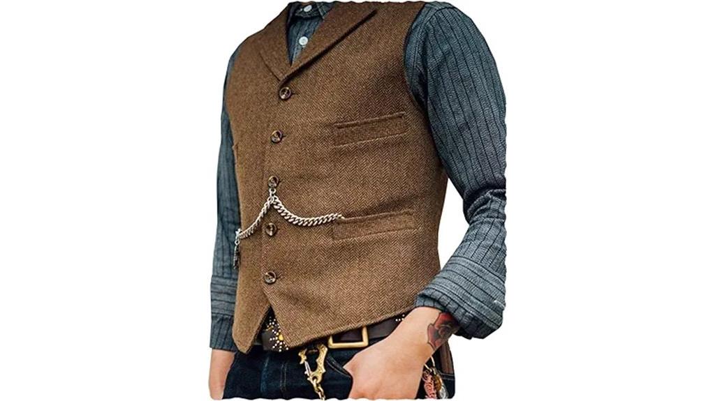 tweed herringbone waistcoat vest