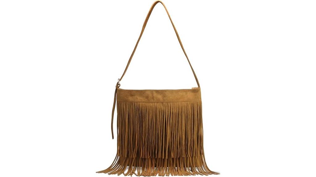 vegan suede tassel bag