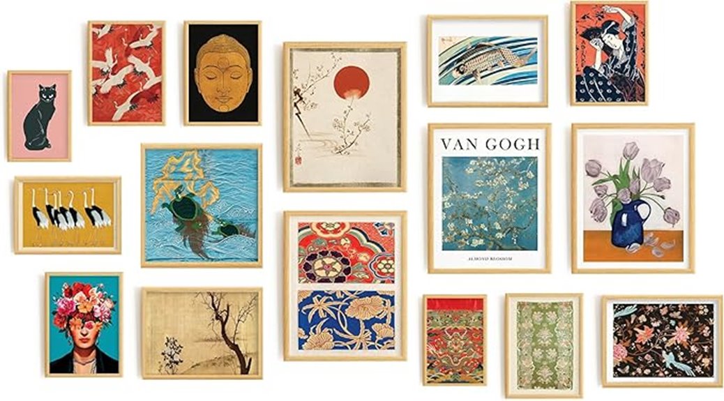 vibrant multi print wall art