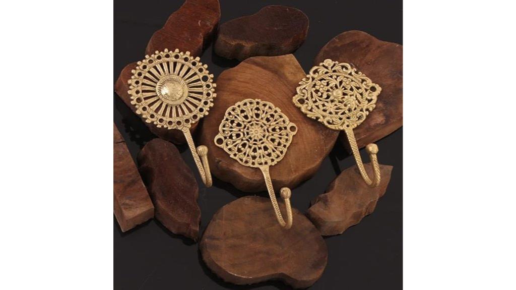 vintage brass wall hooks