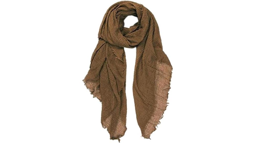 vintage crinkle fringed scarf