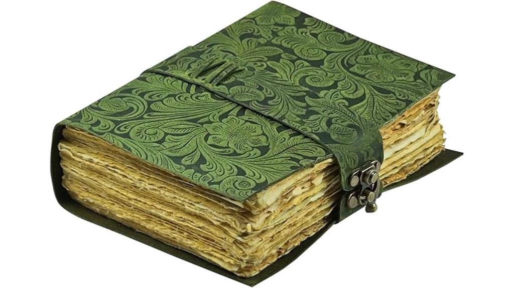 vintage floral leather journal