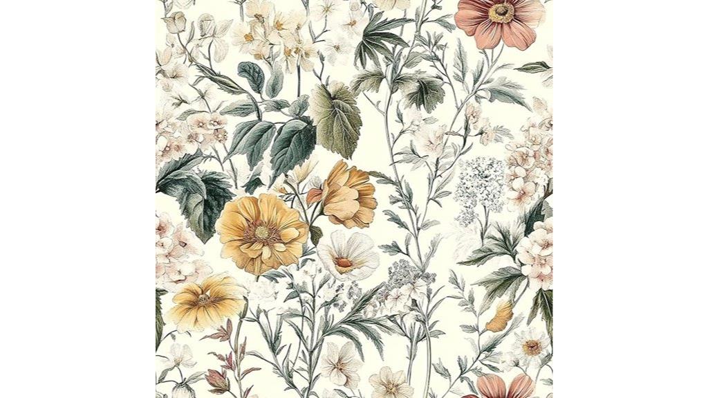 vintage floral peel wallpaper