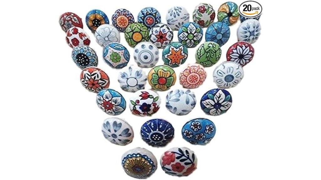 vintage flower ceramic knob