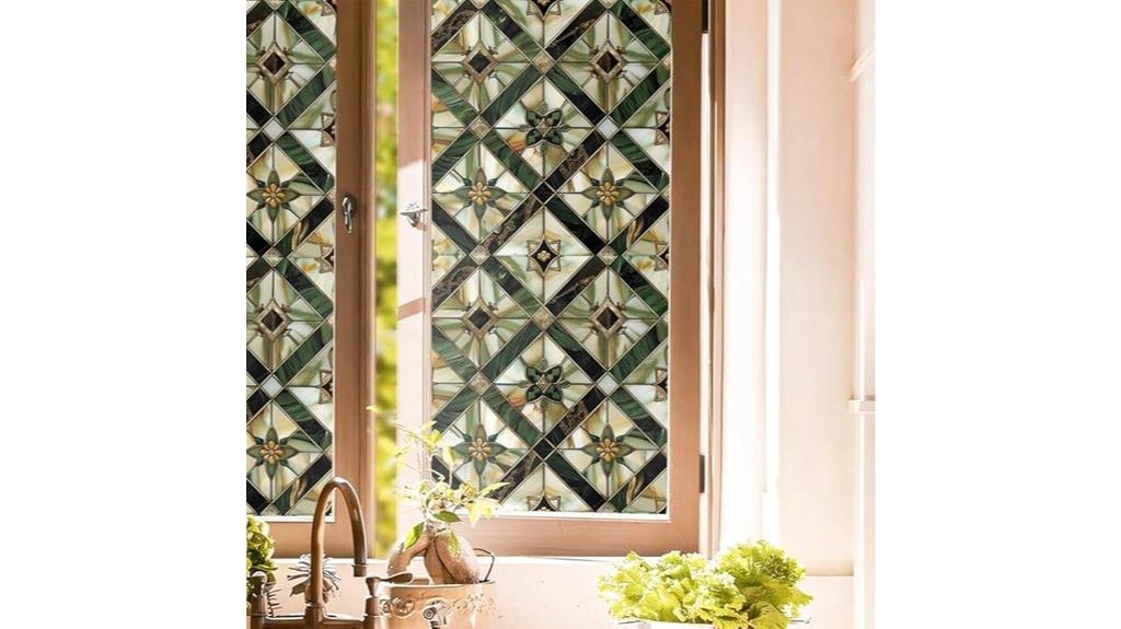 vintage green geometric window films