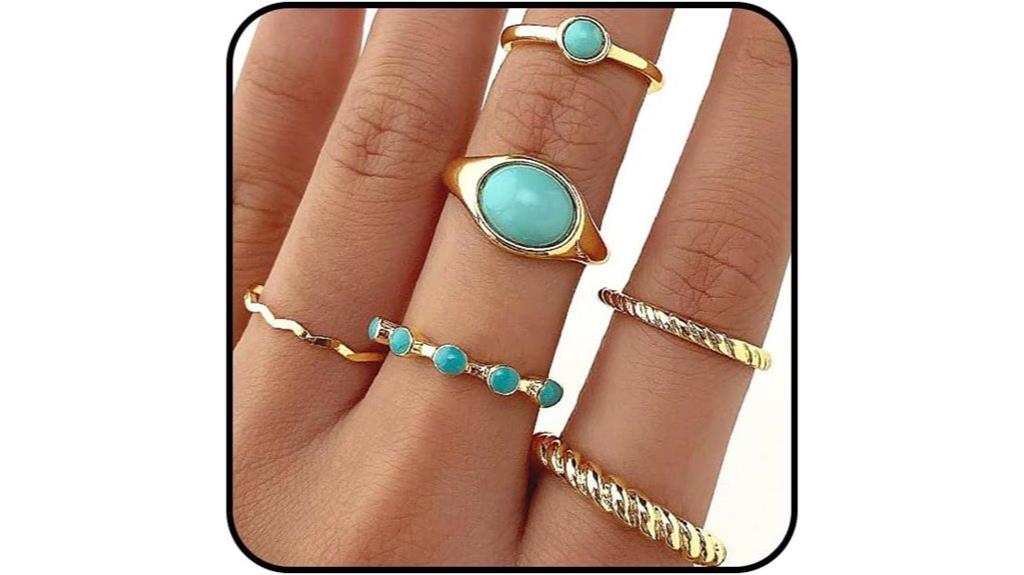 vintage green stone rings