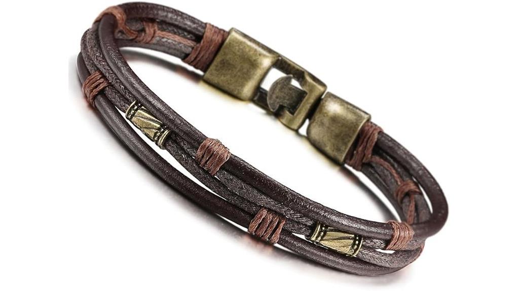 vintage leather rope bracelet