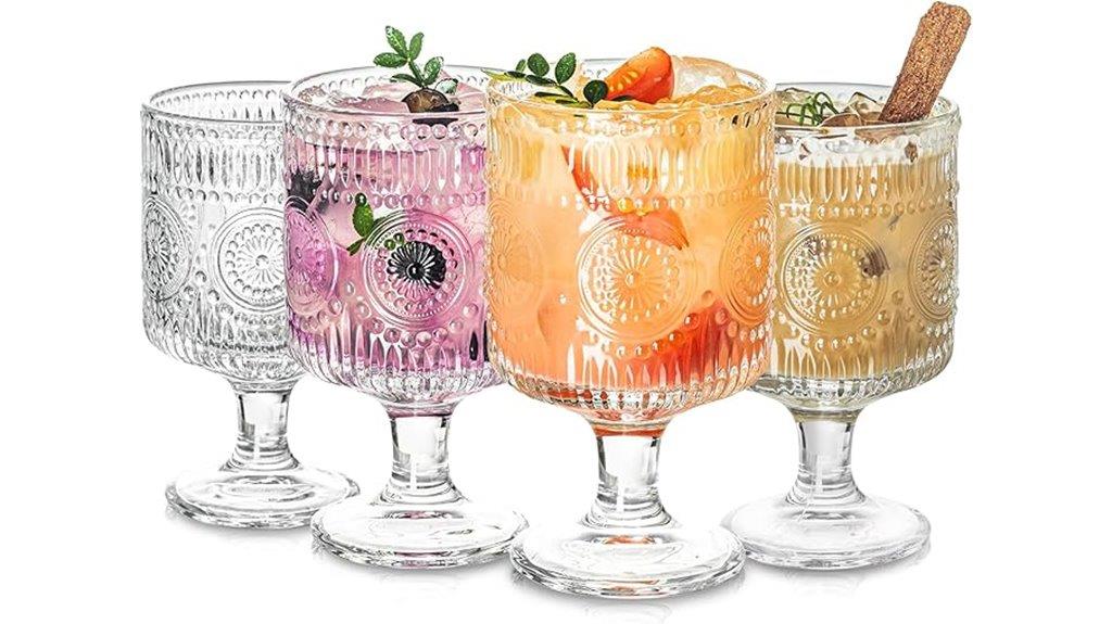 vintage romantic goblet glasses