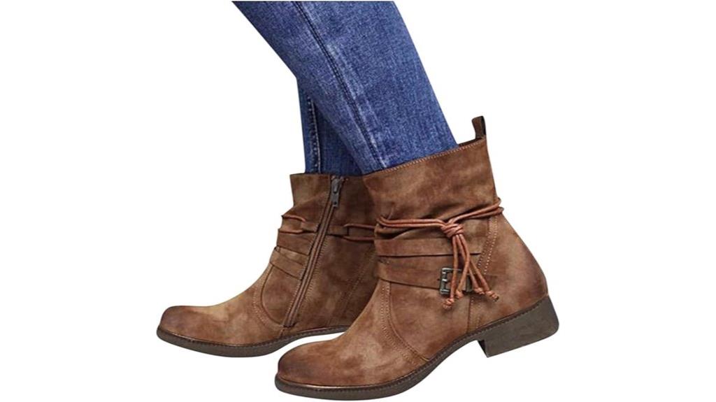 vintage suede chunky boots