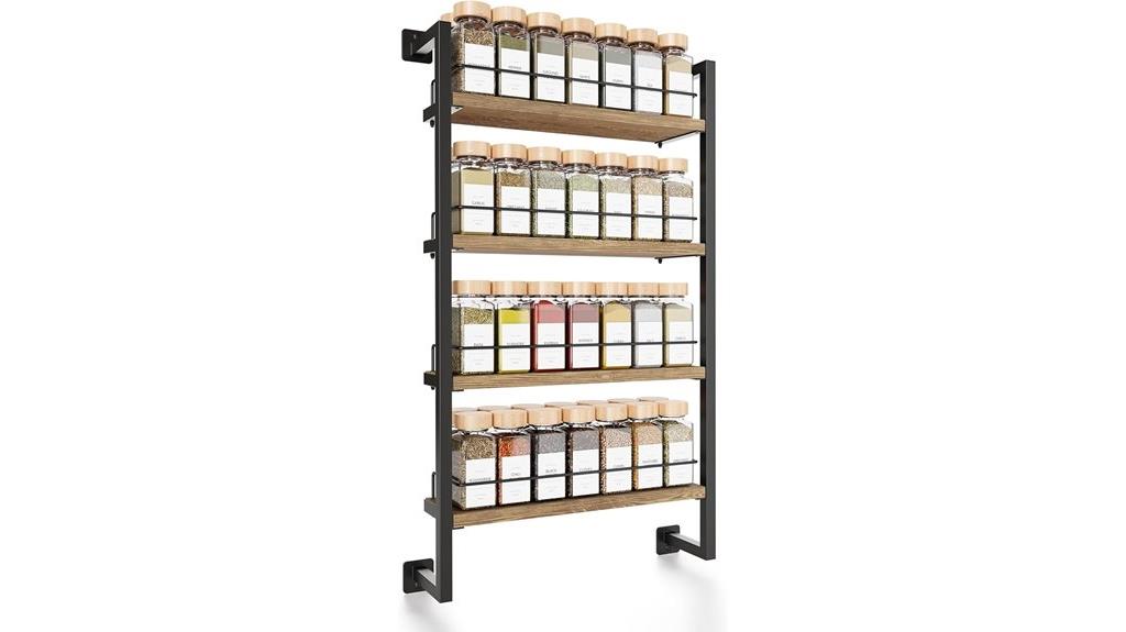 wall mount spice storage shelf