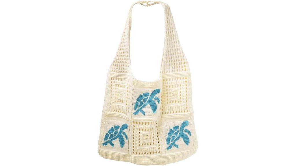 white crochet summer tote