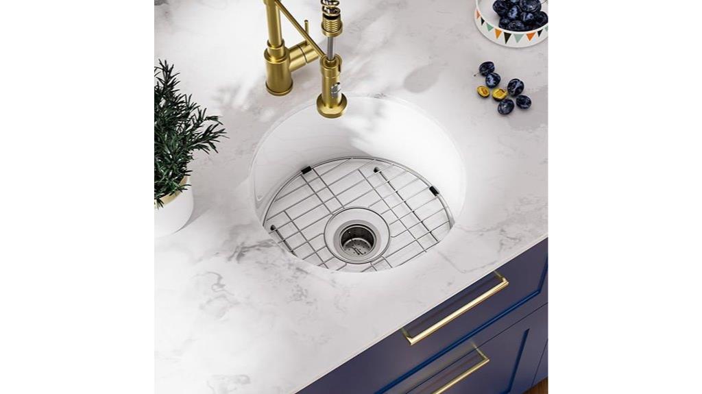 white fireclay bar sink